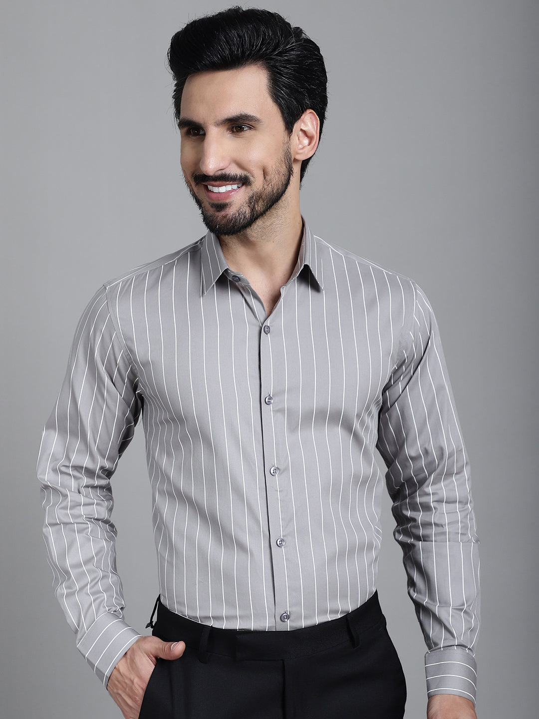 Men's Striped Formal Shirt - Taantav