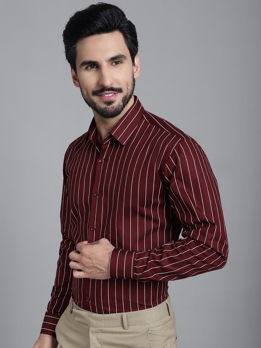 Men's Striped Formal Shirt - Taantav