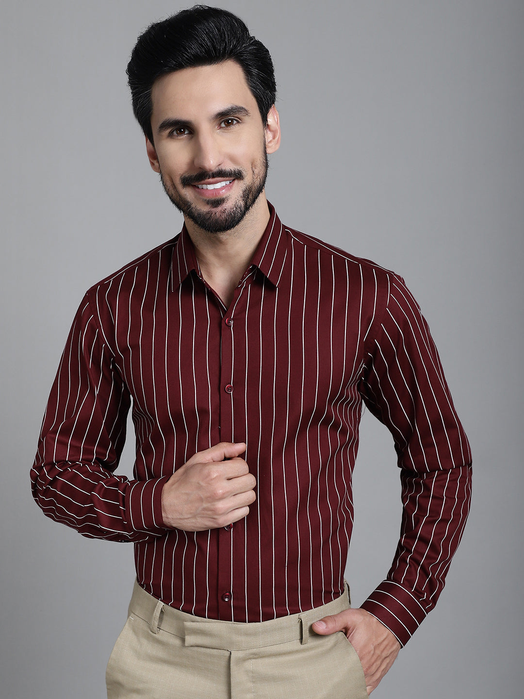 Men's Striped Formal Shirt - Taantav