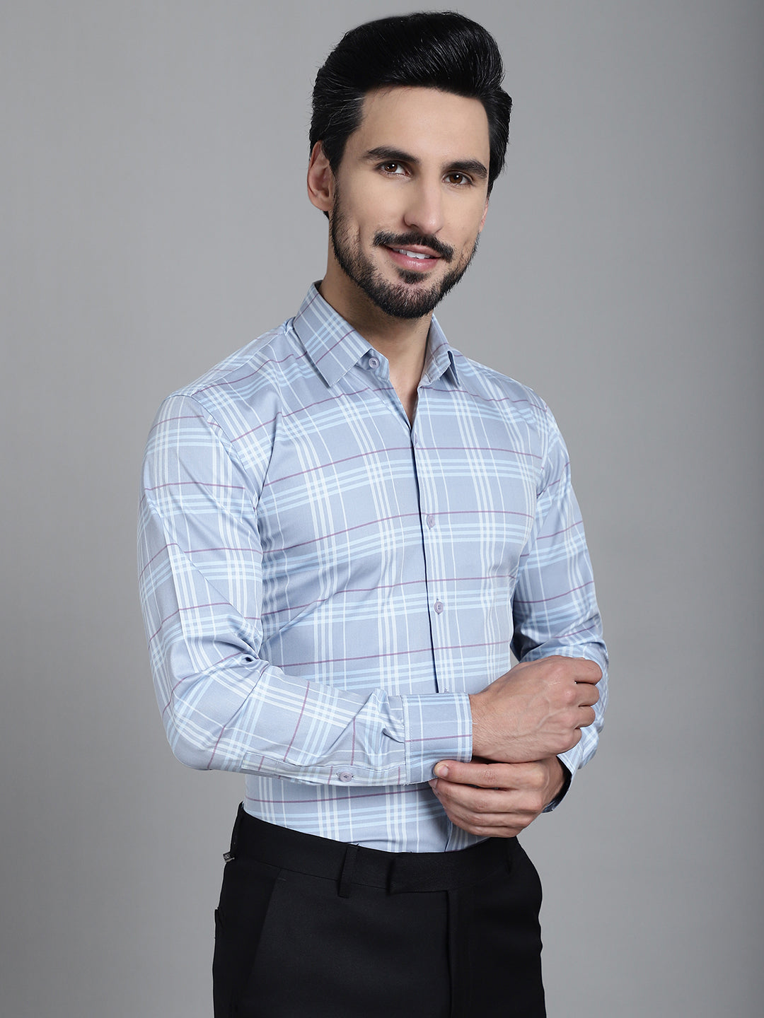 Men's Checked Formal Shirt - Taantav