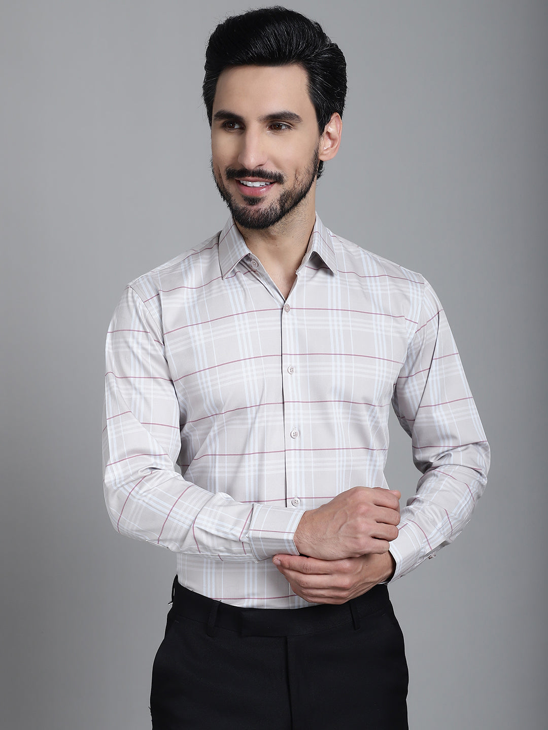 Men's Checked Formal Shirt - Taantav