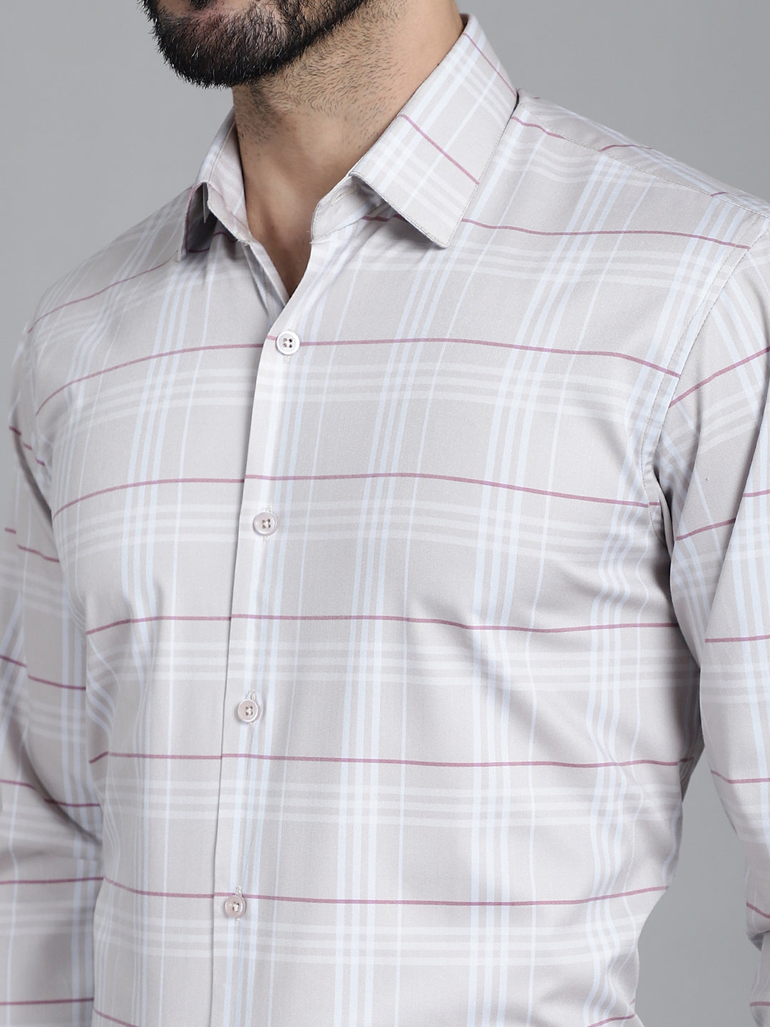 Men's Checked Formal Shirt - Taantav