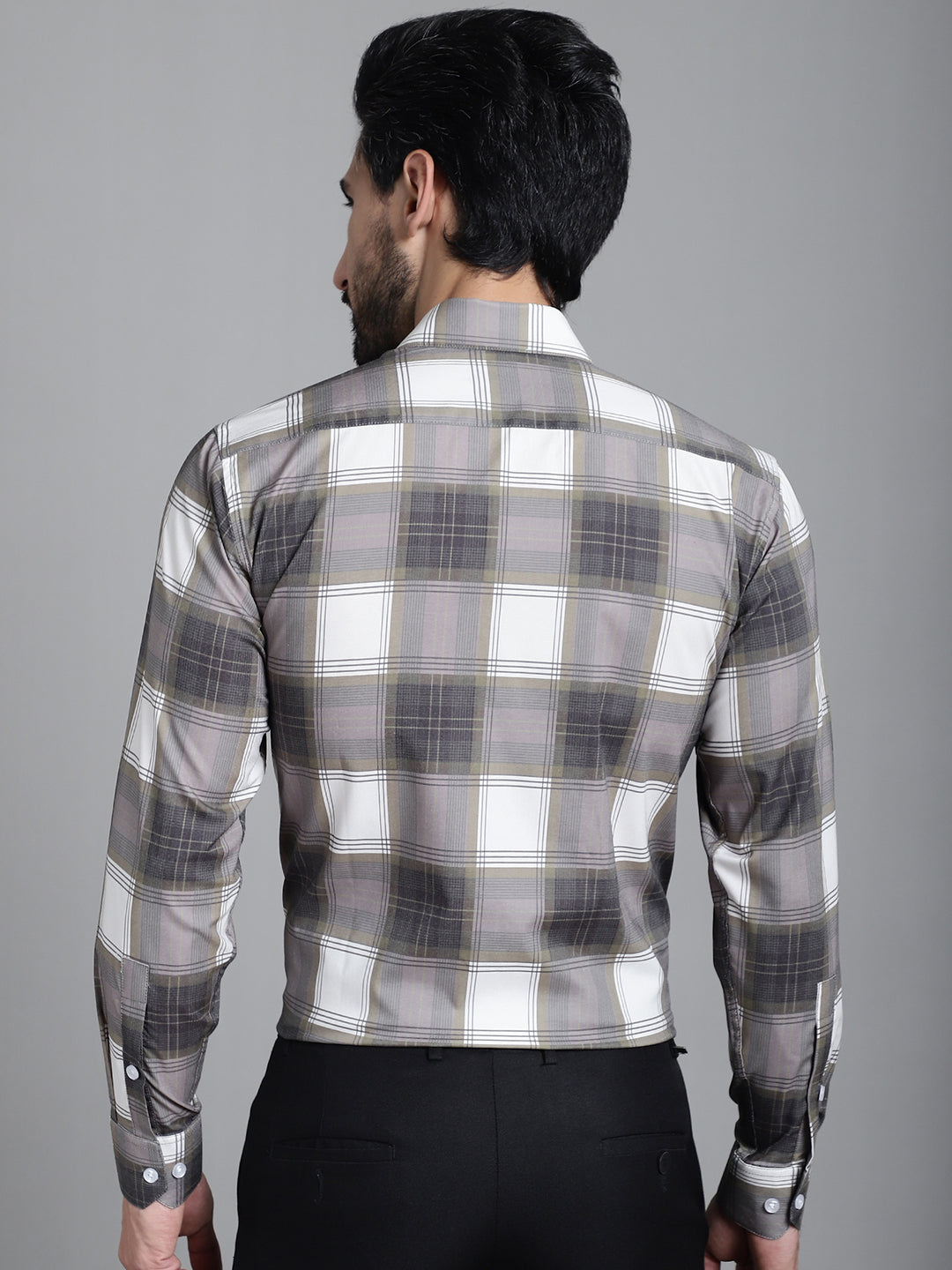 Men's Checked Formal Shirt - Taantav