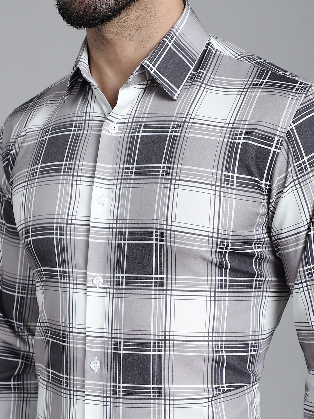 Men's Checked Formal Shirt - Taantav