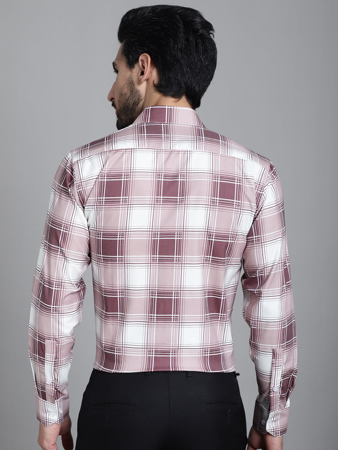 Men's Checked Formal Shirt - Taantav