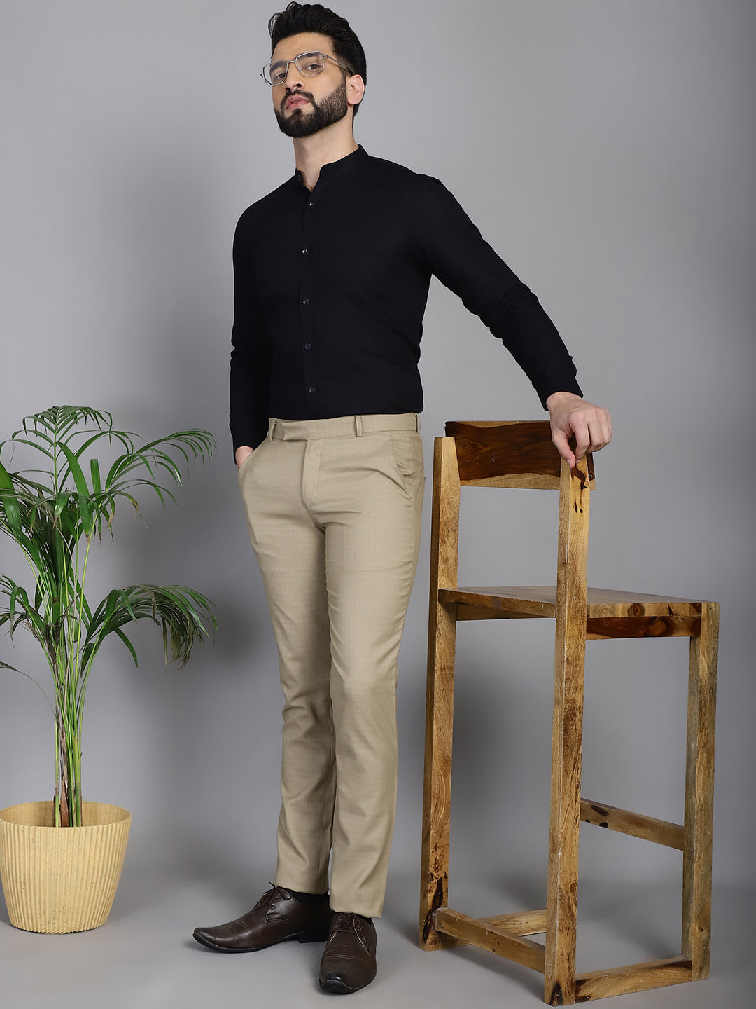 Men's Cotton Solid Formal Shirt for - Taantav