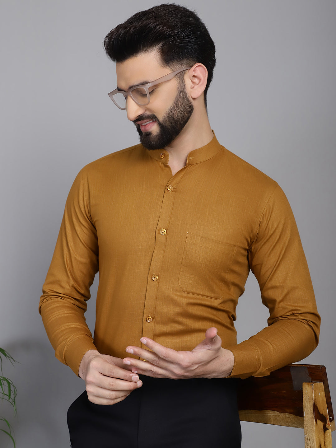 Men's Cotton Solid Formal Shirt for - Taantav