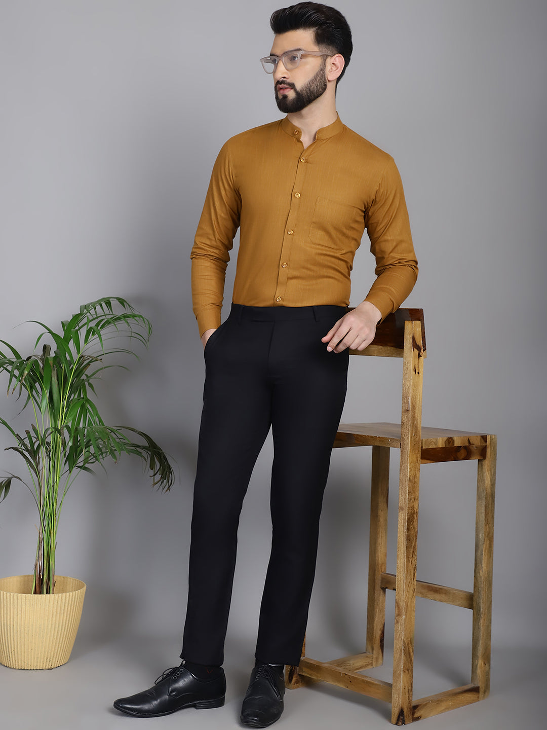 Men's Cotton Solid Formal Shirt for - Taantav