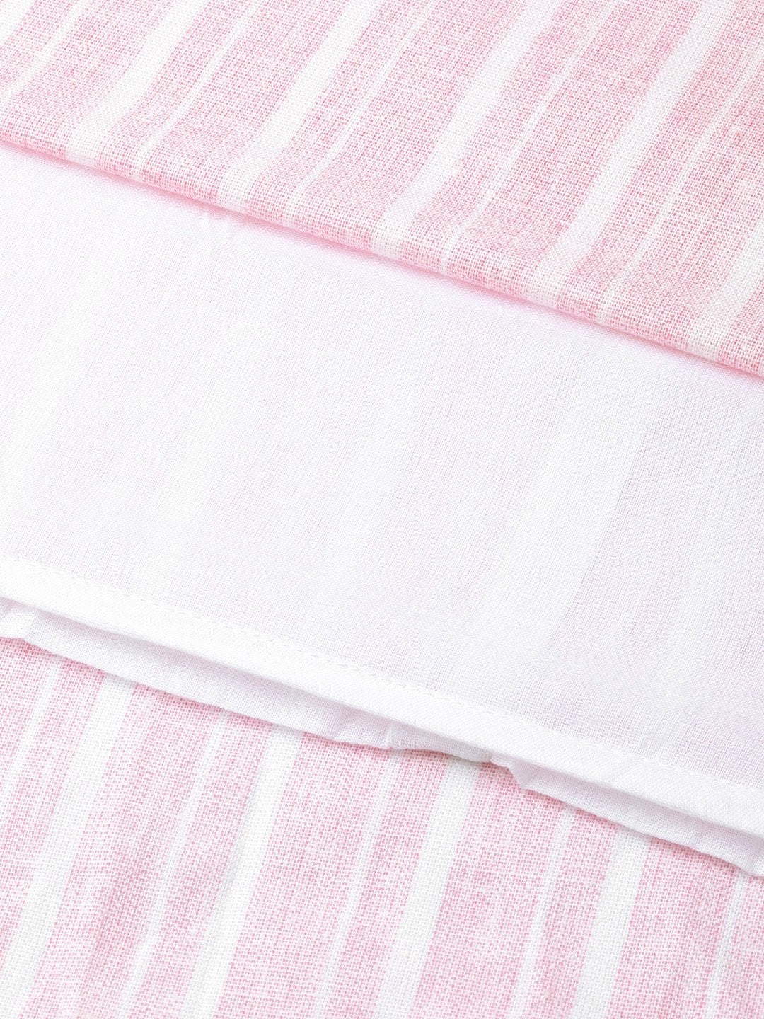 Women's Pink Stripes Drawstring Kurta - SHAE