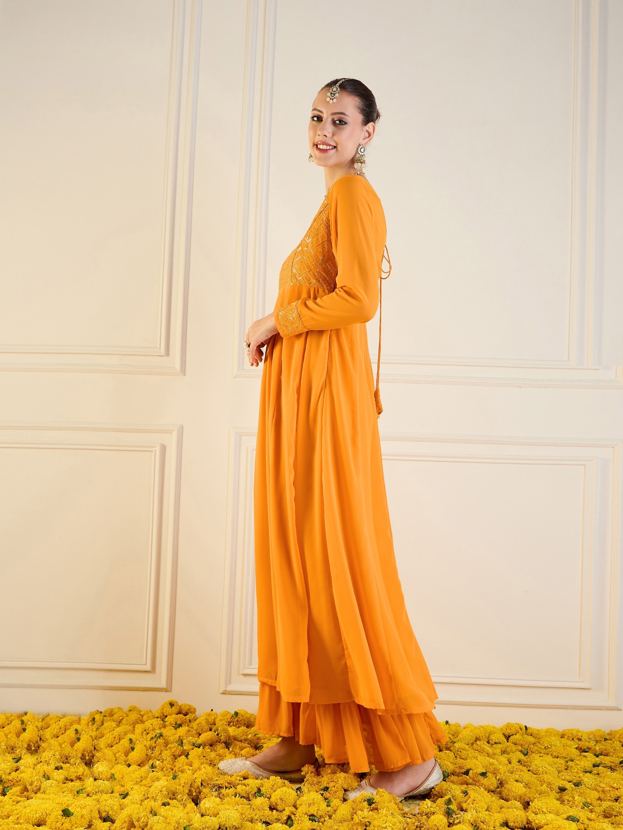 Women's Yellow Embroidered Kurta