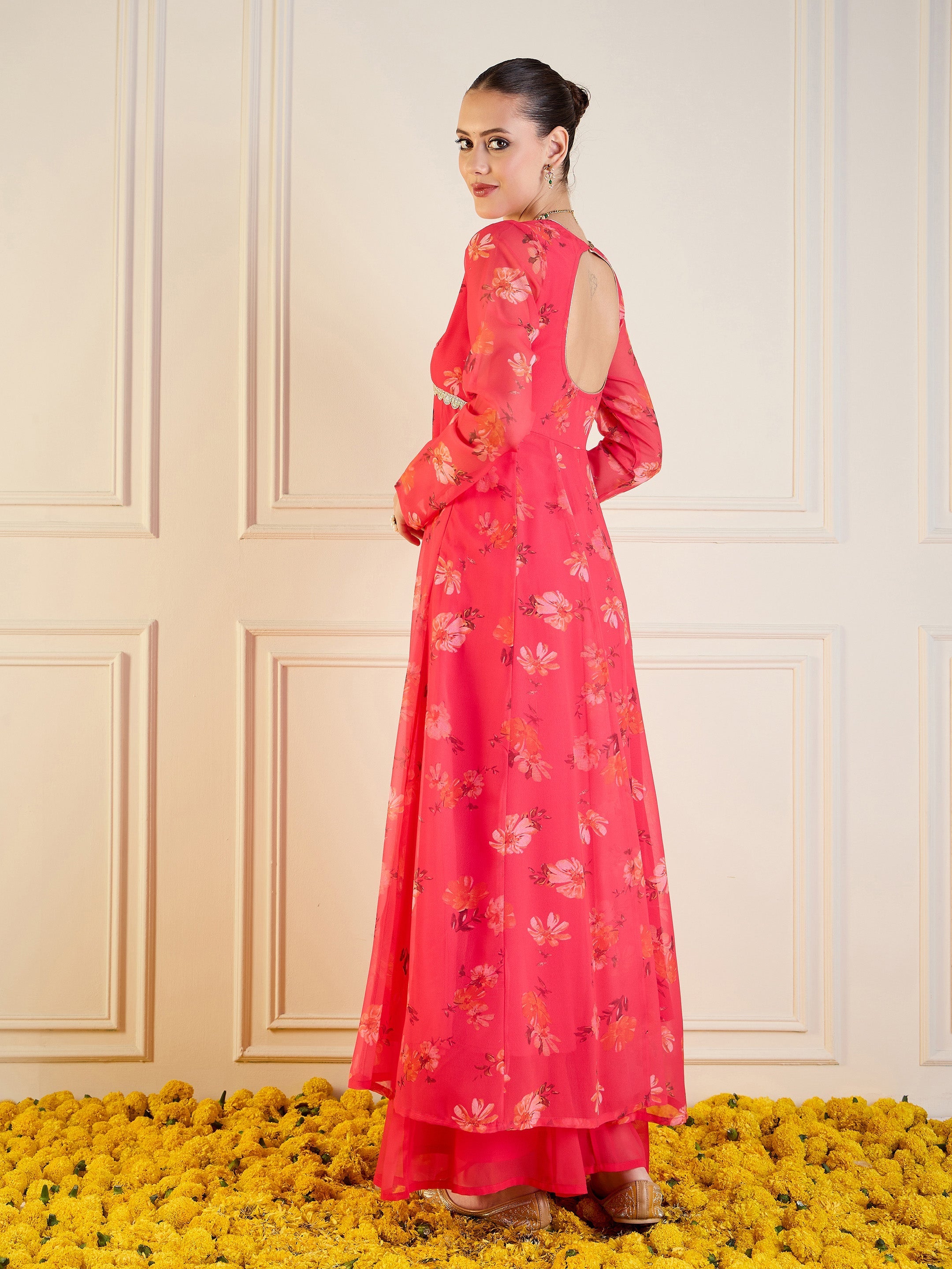 Women's Pink Floral Kurta - Sassafras