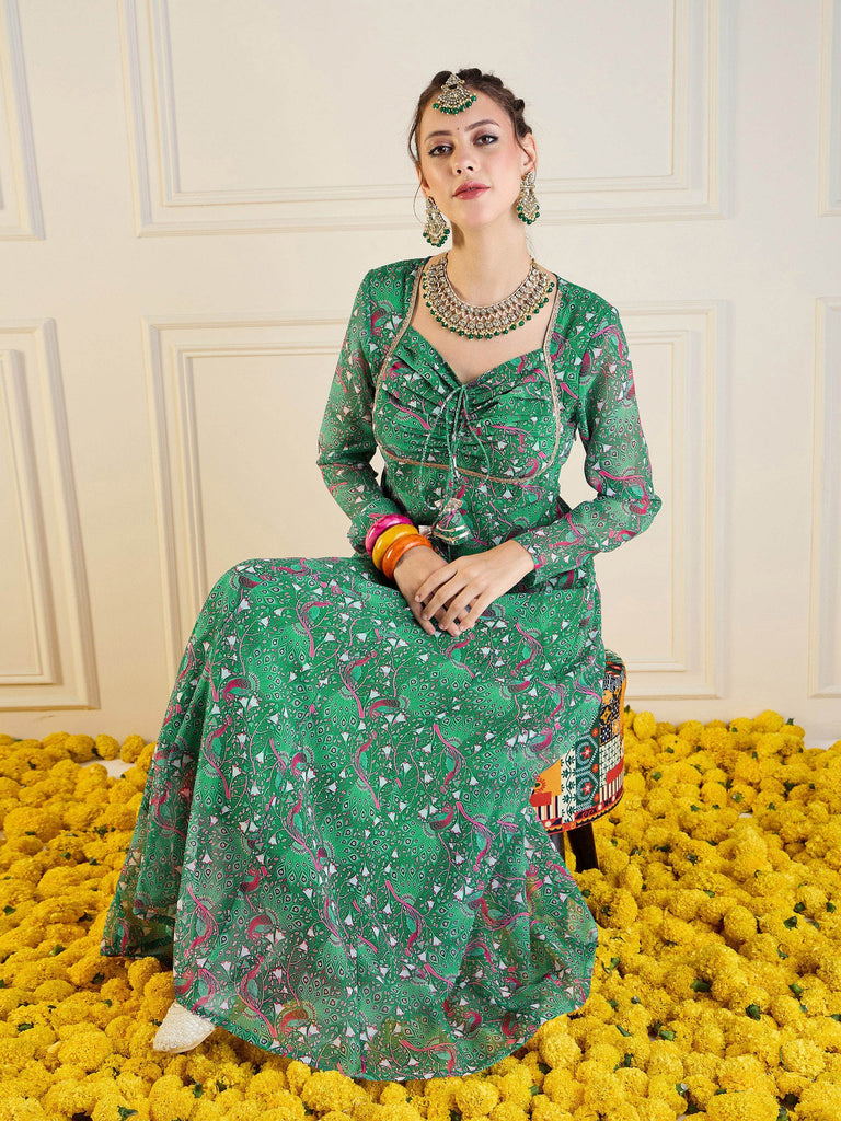 Women's Green Printed Kurta