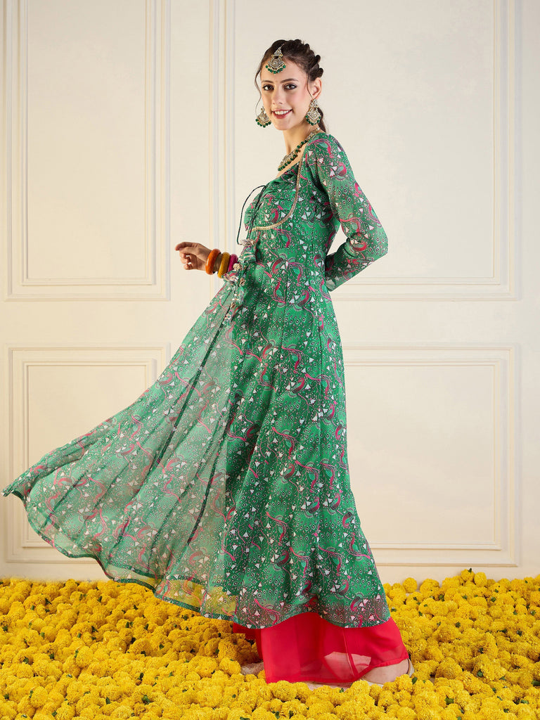 Women's Green Printed Kurta