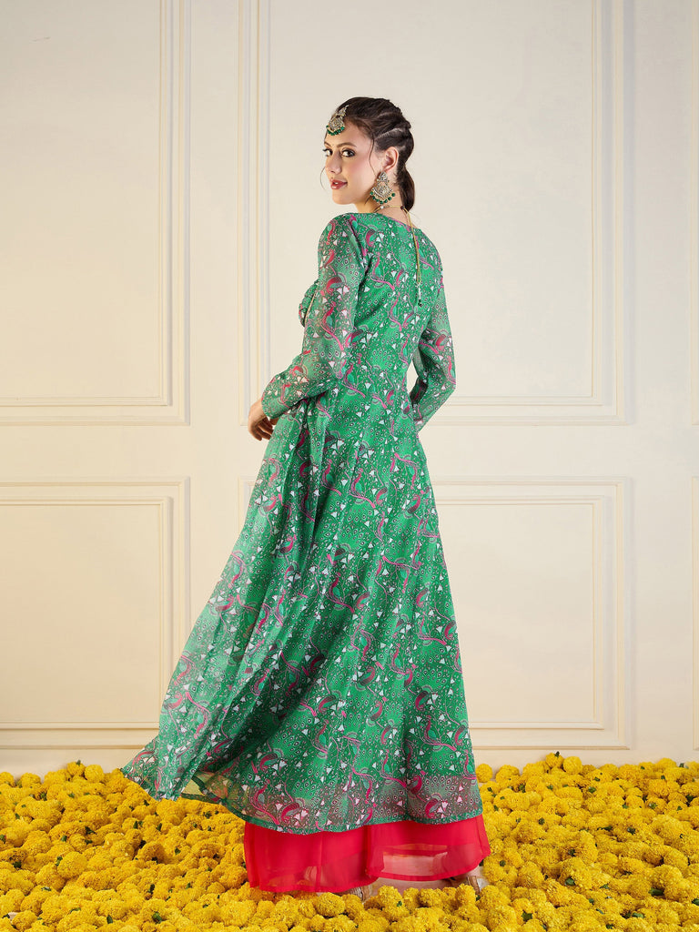 Women's Green Printed Kurta