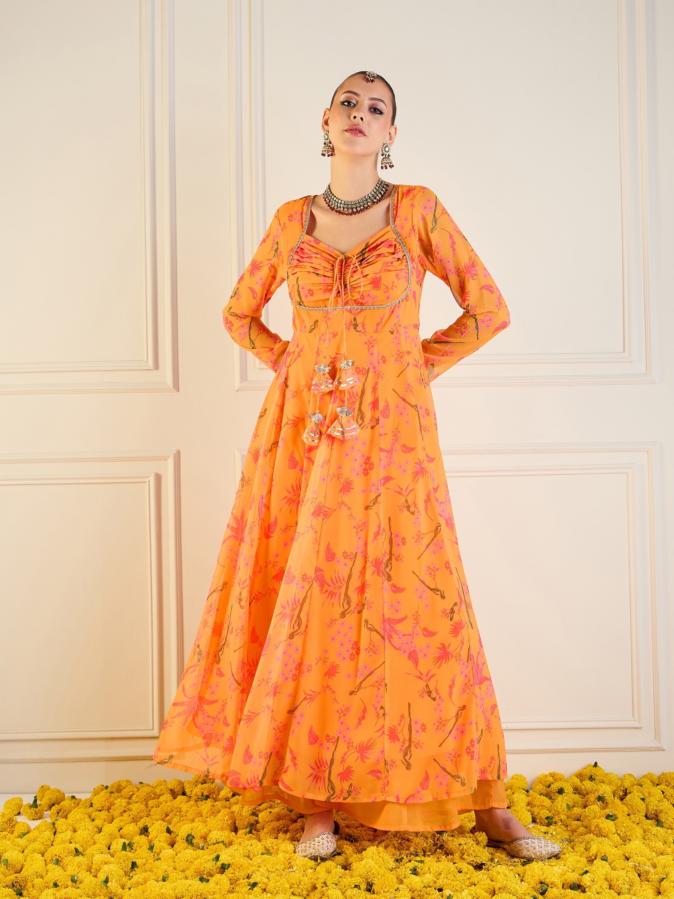 Women's Yellow Printed Kurta - Sassafras