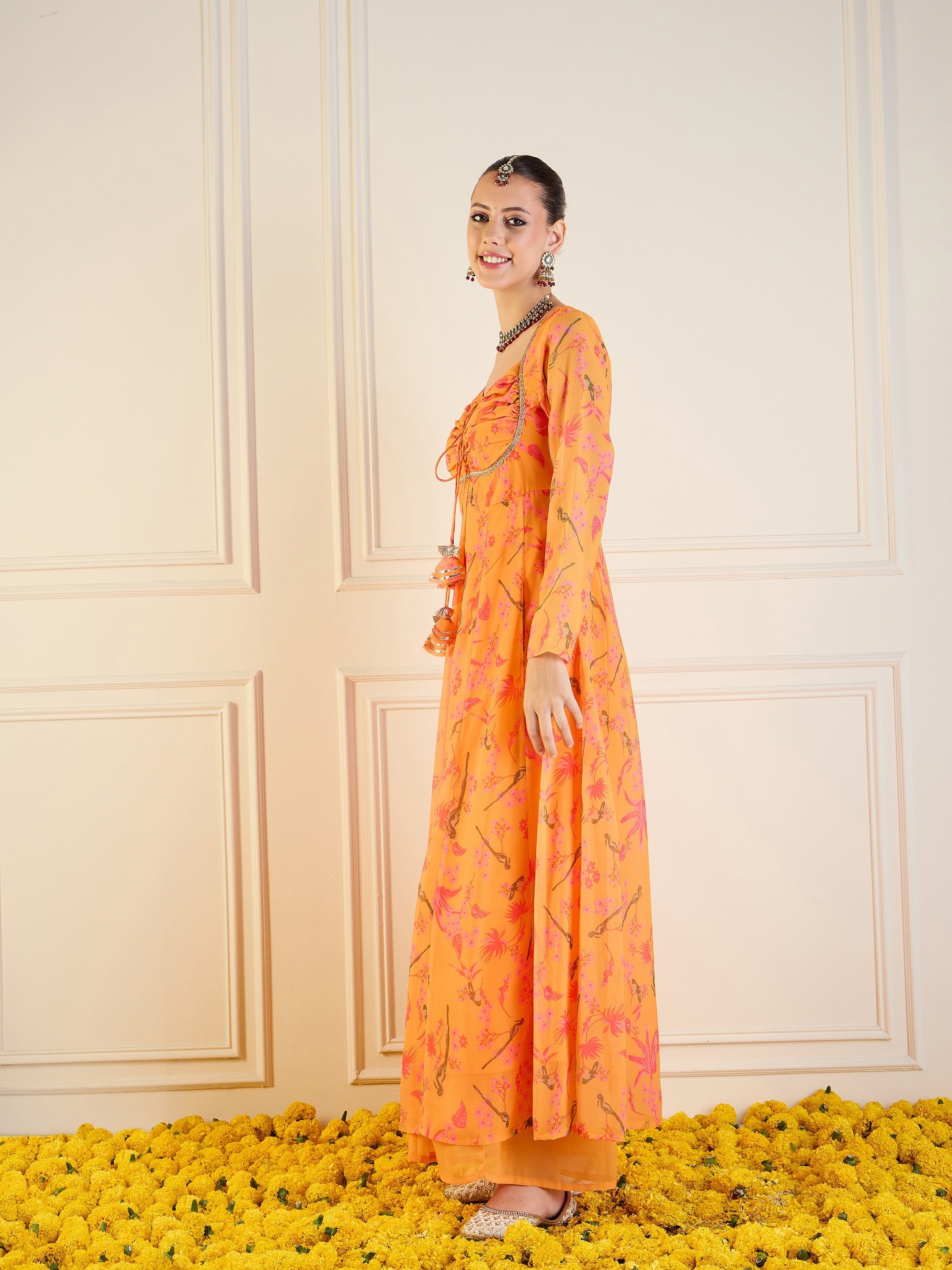 Women's Yellow Printed Kurta - Sassafras