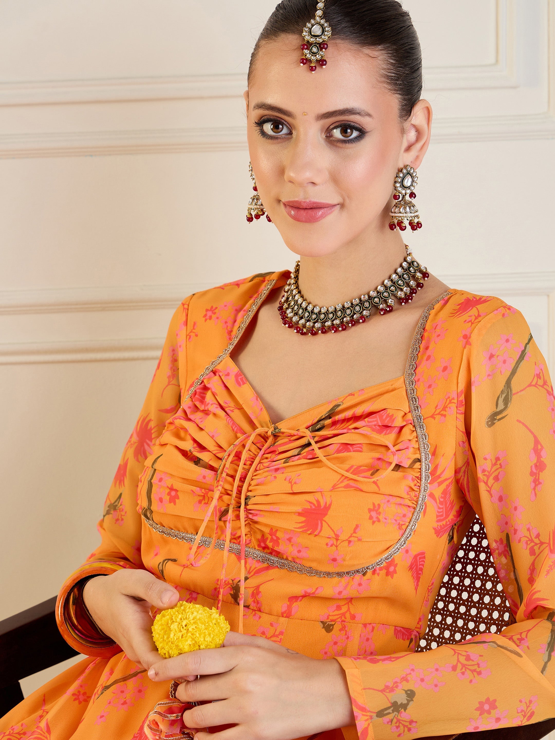 Women's Yellow Printed Kurta - Sassafras