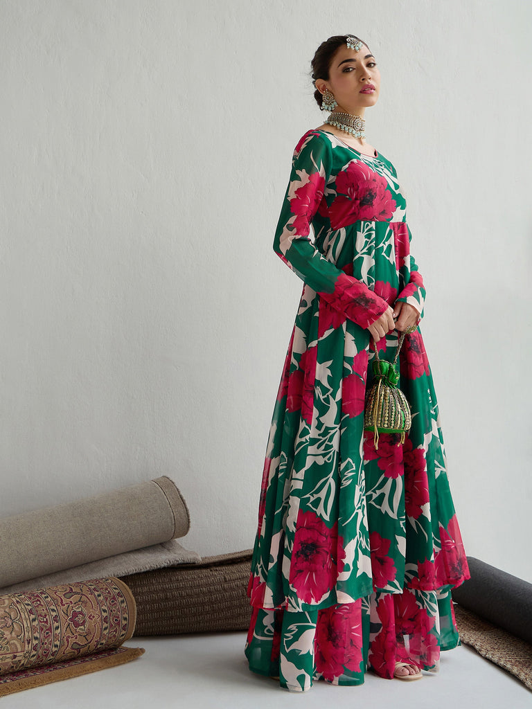 Women's Green Floral Kurta