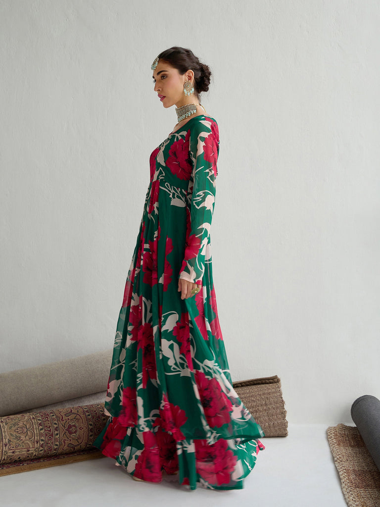 Women's Green Floral Kurta