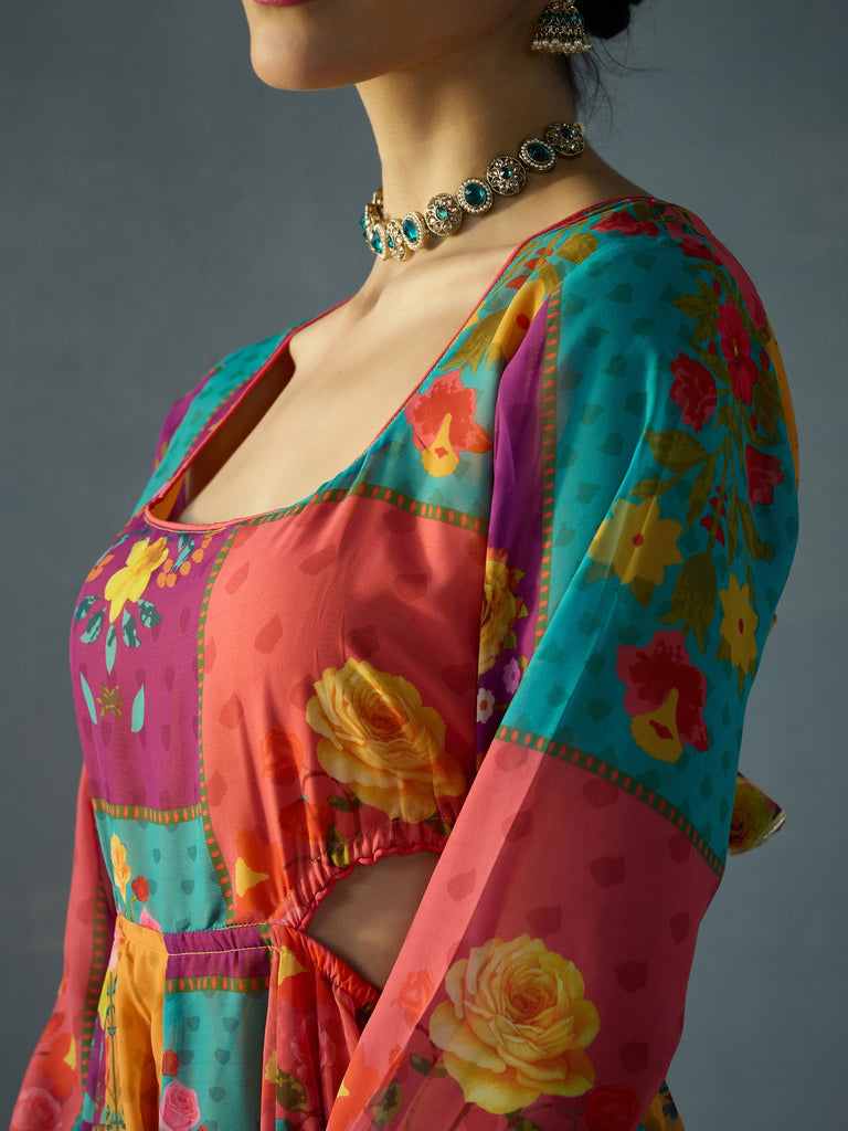 Women's Red Side Cut Kurta