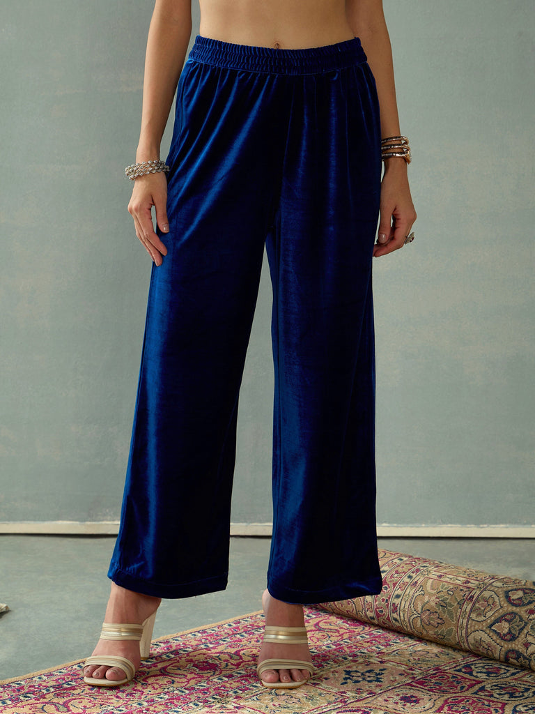 Women's Royal Blue Elasticated Pant