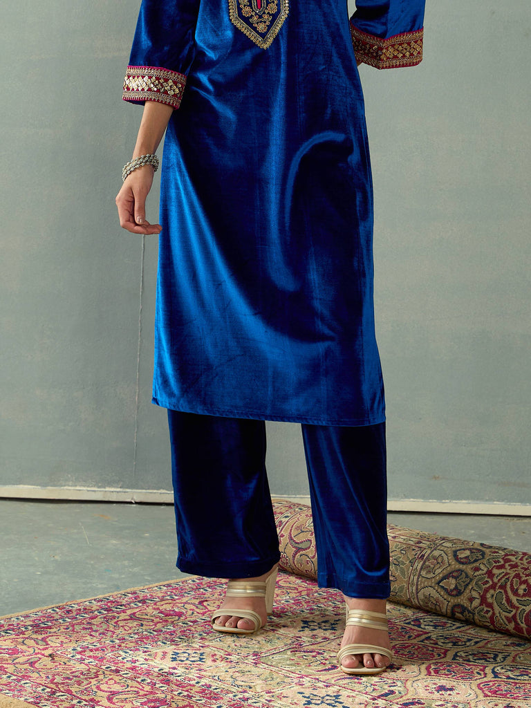 Women's Royal Blue Elasticated Pant