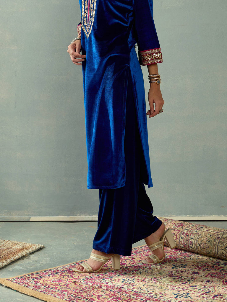 Women's Royal Blue Elasticated Pant