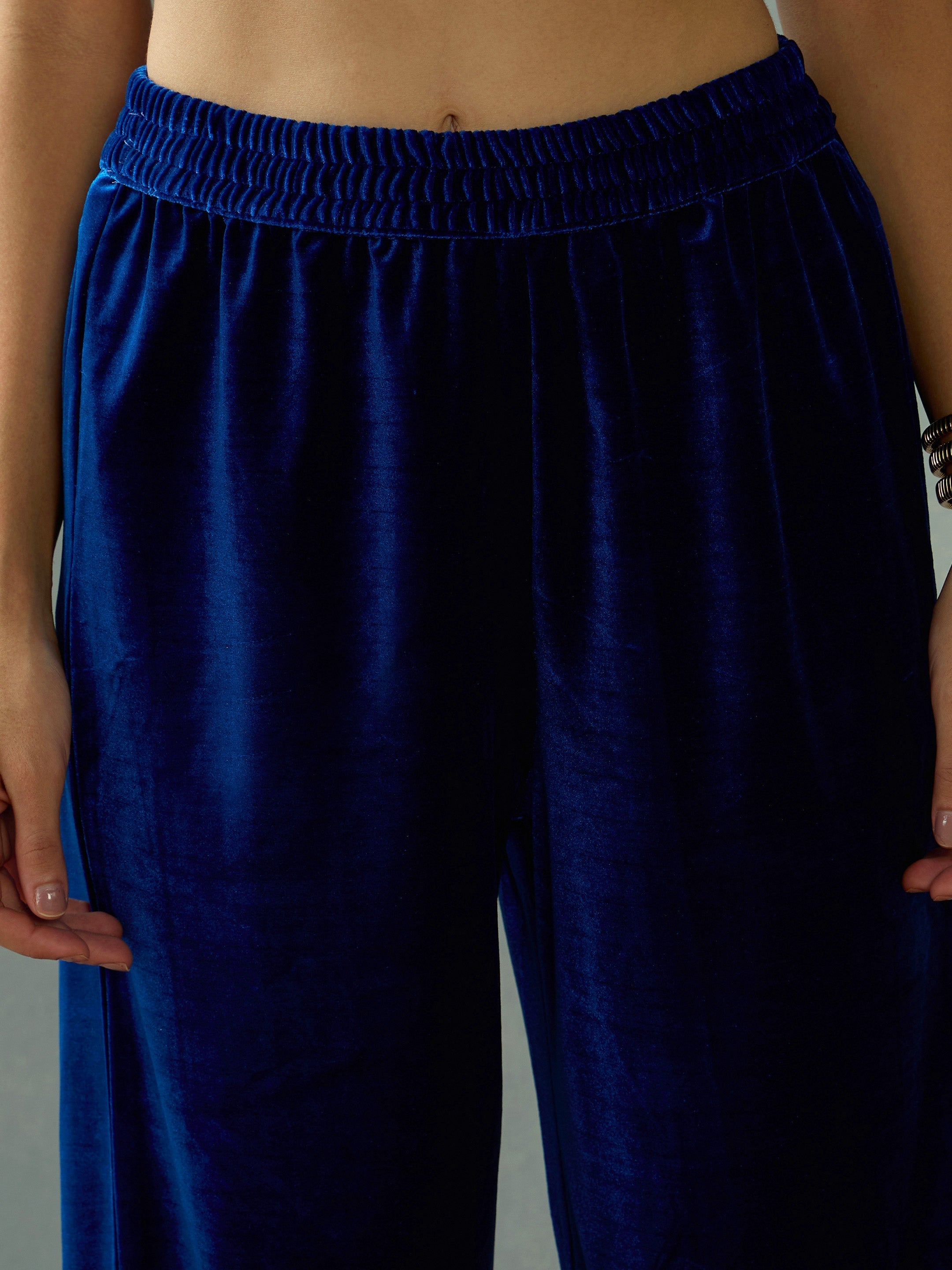 Women's Royal Blue Elasticated Pant - Sassafras