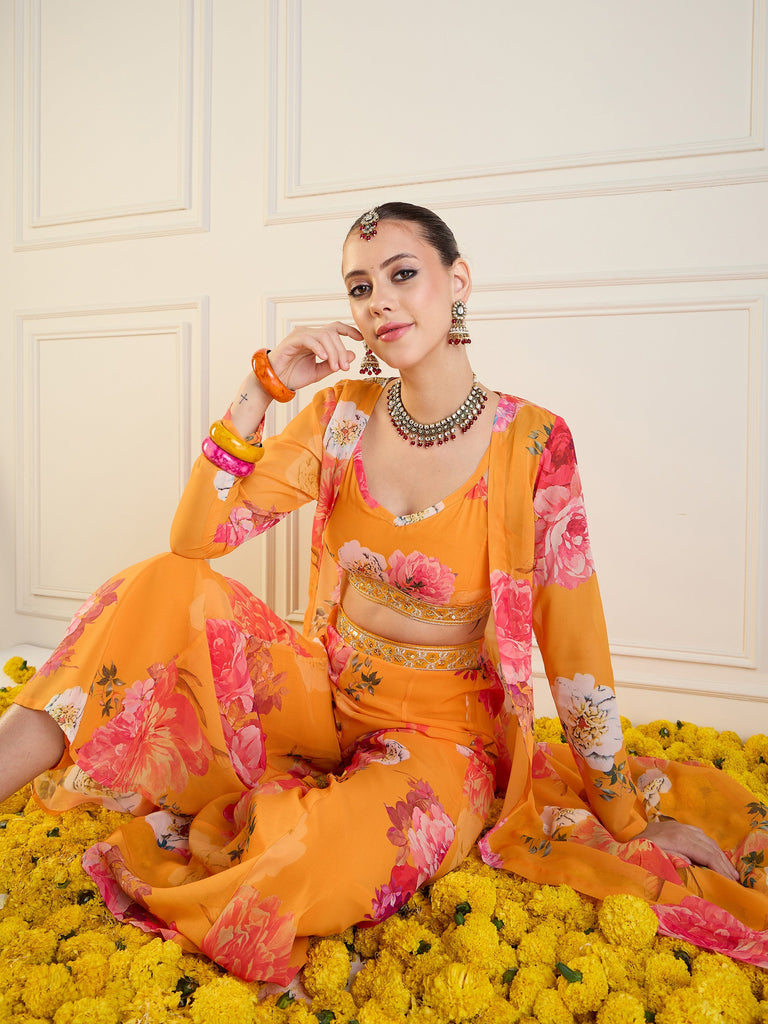 Women's Yellow Floral Co-Ord Set