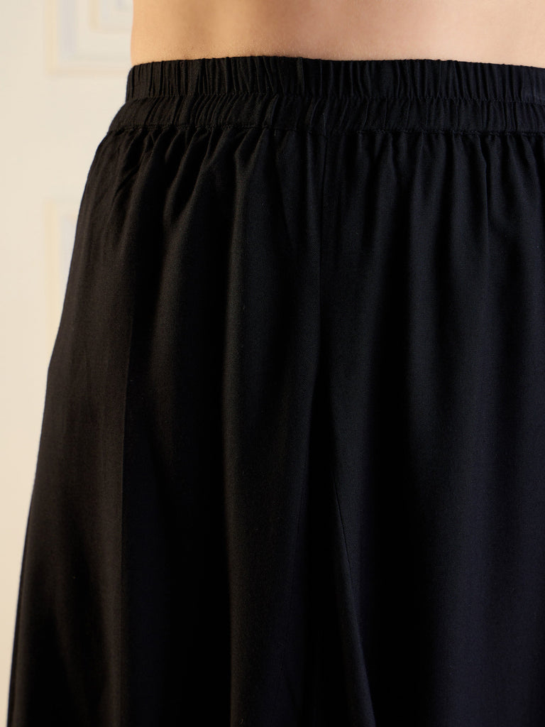 Women's Black Embroidered Co-Ord Set