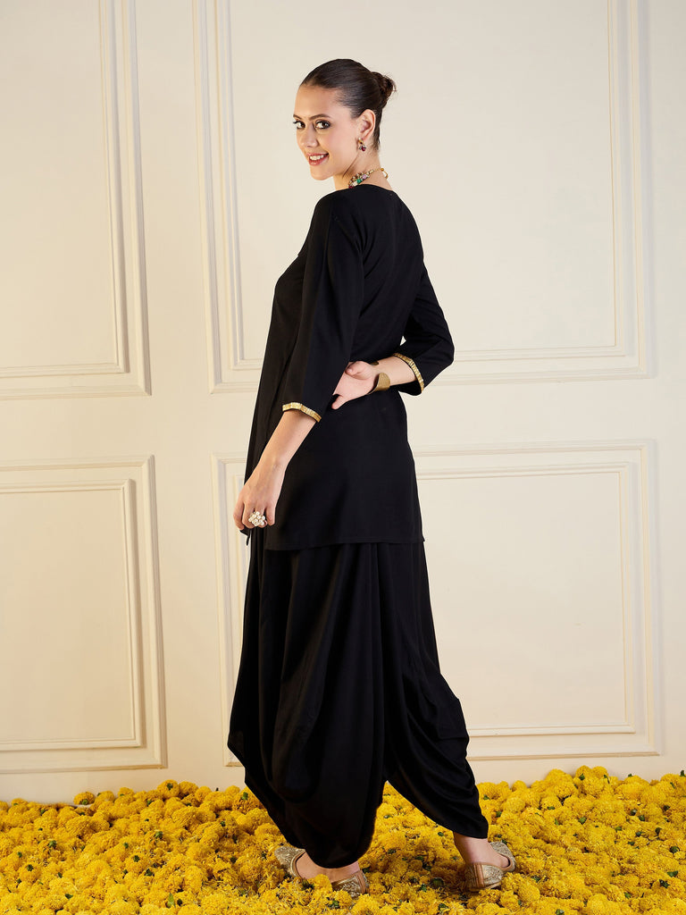 Women's Black Embroidered Co-Ord Set