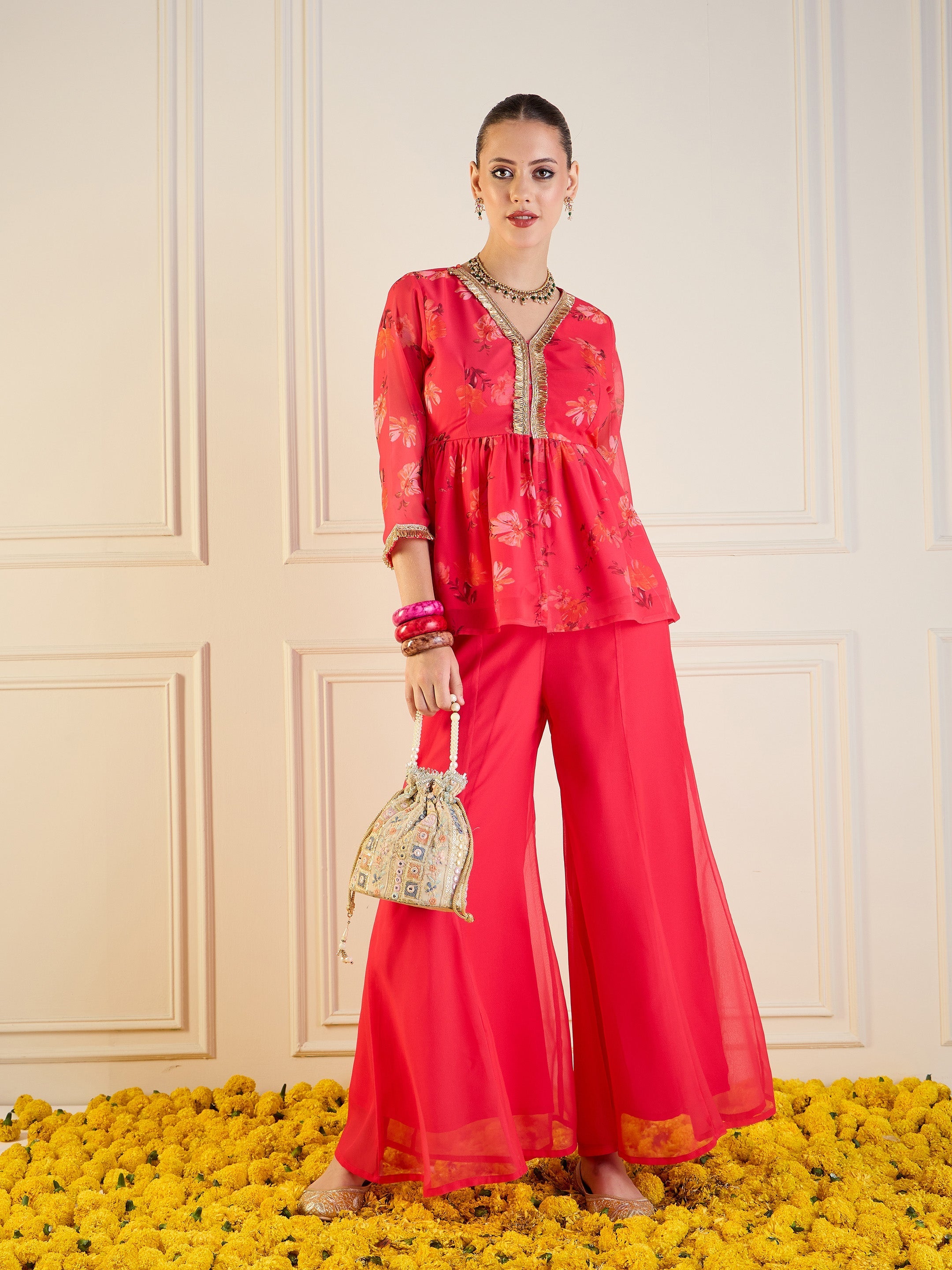 Women's Pink Floral Co-Ord Set