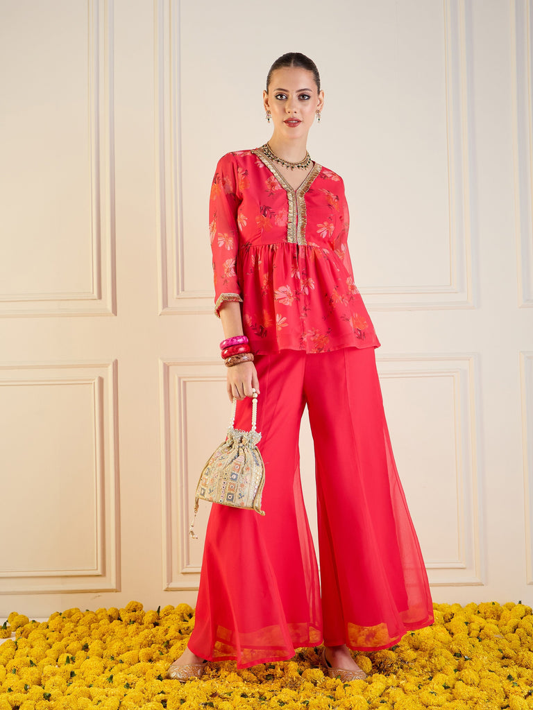 Women's Pink Floral Co-Ord Set