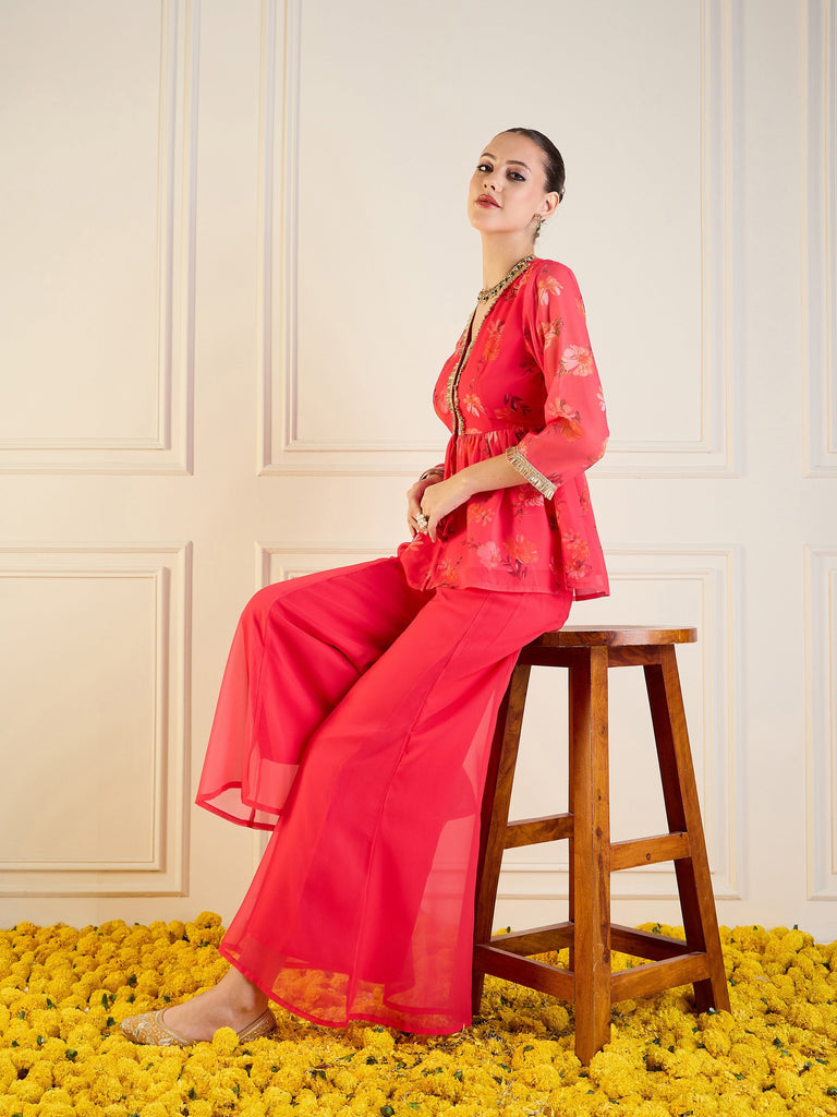 Women's Pink Floral Co-Ord Set