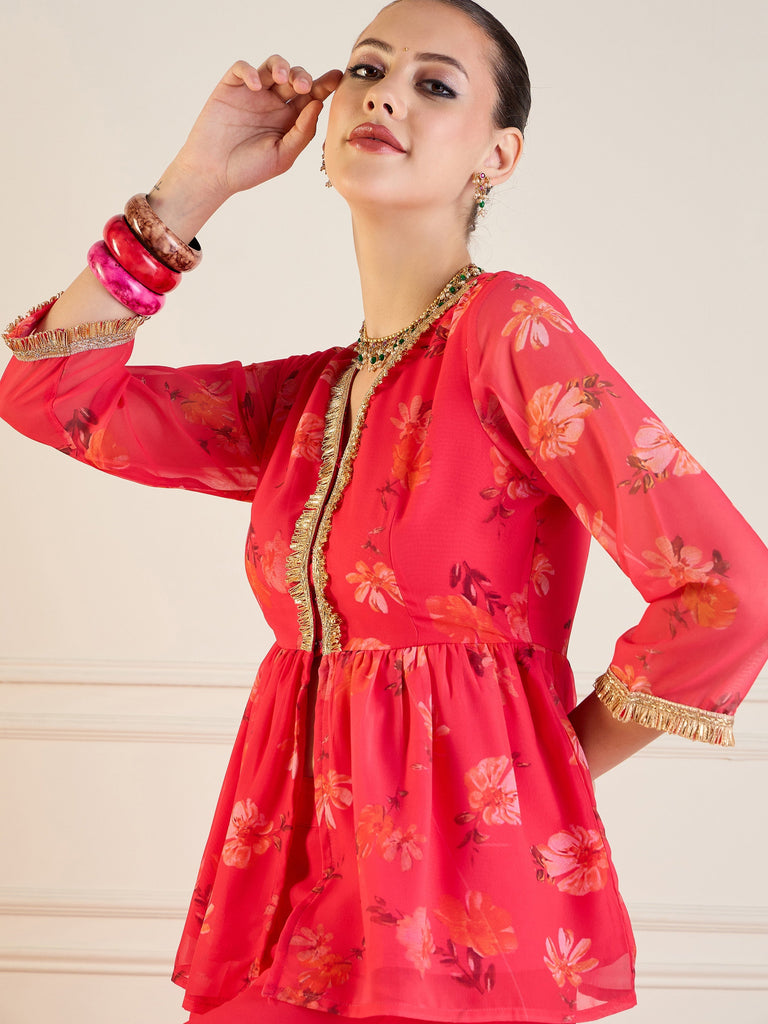 Women's Pink Floral Co-Ord Set