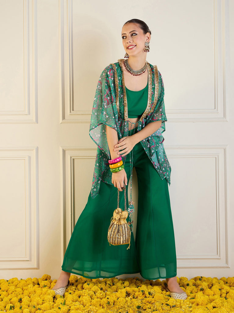 Women's Green Printed Co-Ord Set