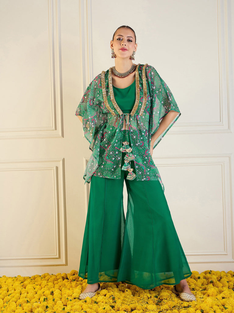 Women's Green Printed Co-Ord Set