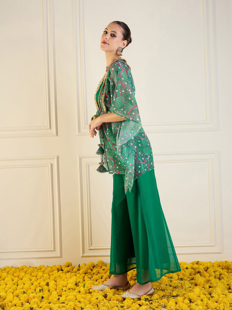 Women's Green Printed Co-Ord Set