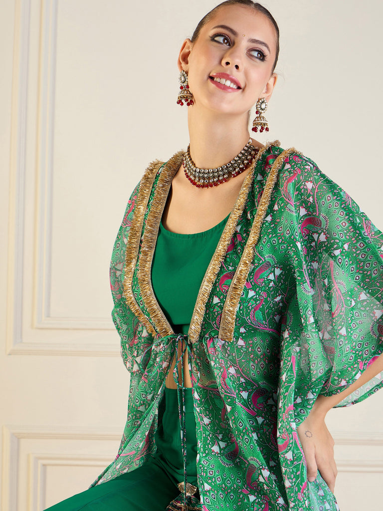 Women's Green Printed Co-Ord Set