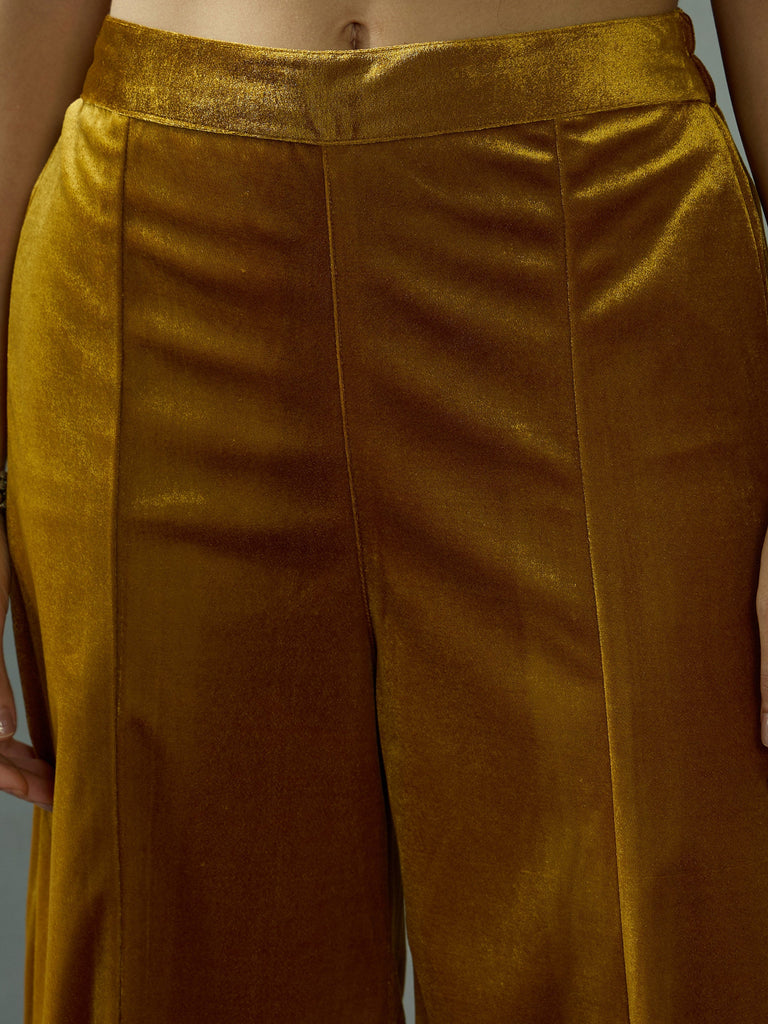 Women's Mustard Embroidered Co-Ord Set