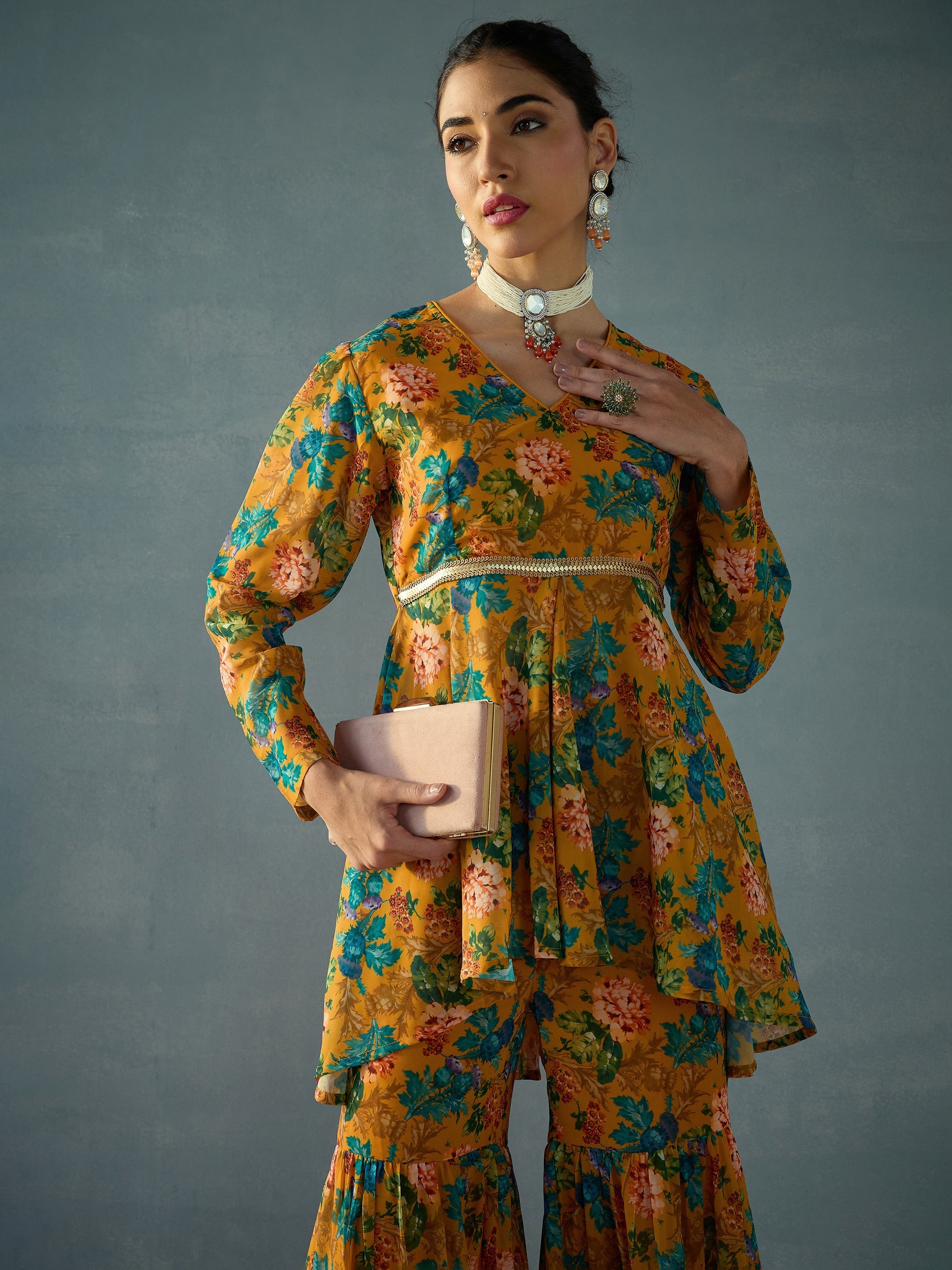 Women's Yellow Floral Co-Ord Set - Sassafras