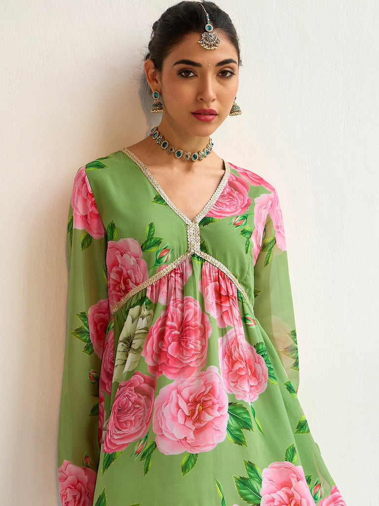 Women's Green Floral Co-Ord Set