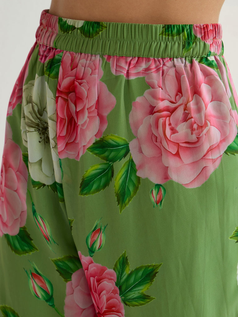 Women's Green Floral Co-Ord Set