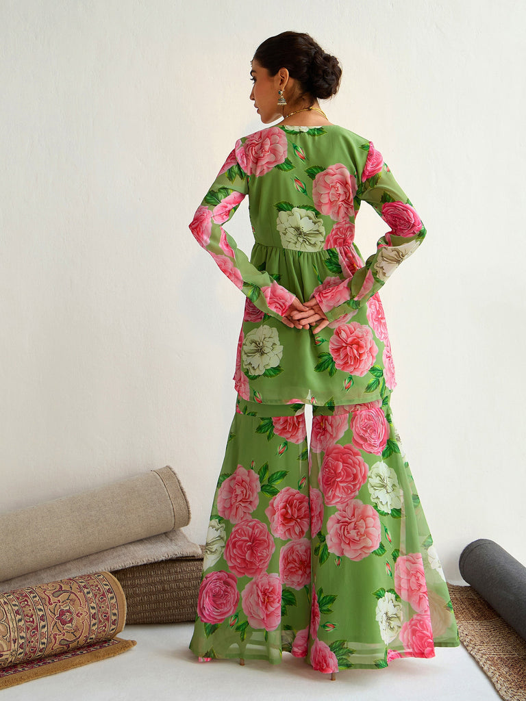 Women's Green Floral Co-Ord Set