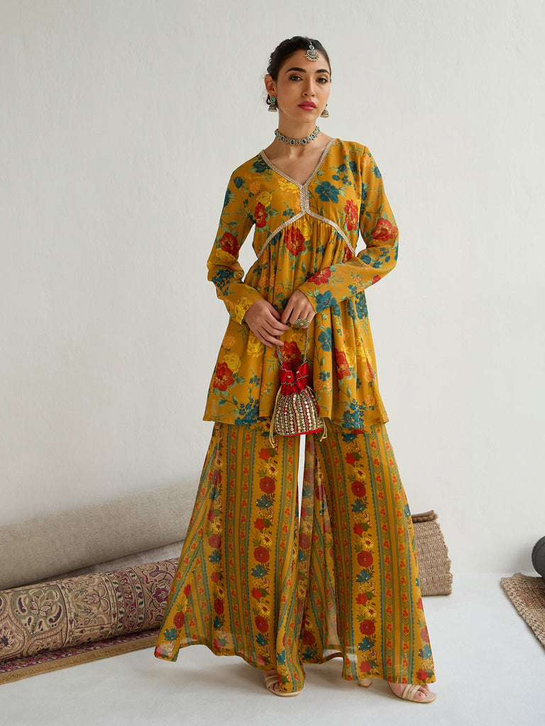 Women's Mustard Floral Co-Ord Set