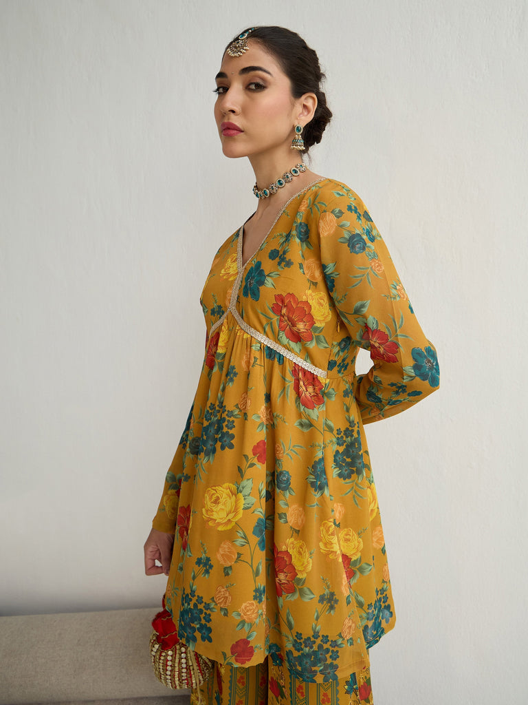 Women's Mustard Floral Co-Ord Set