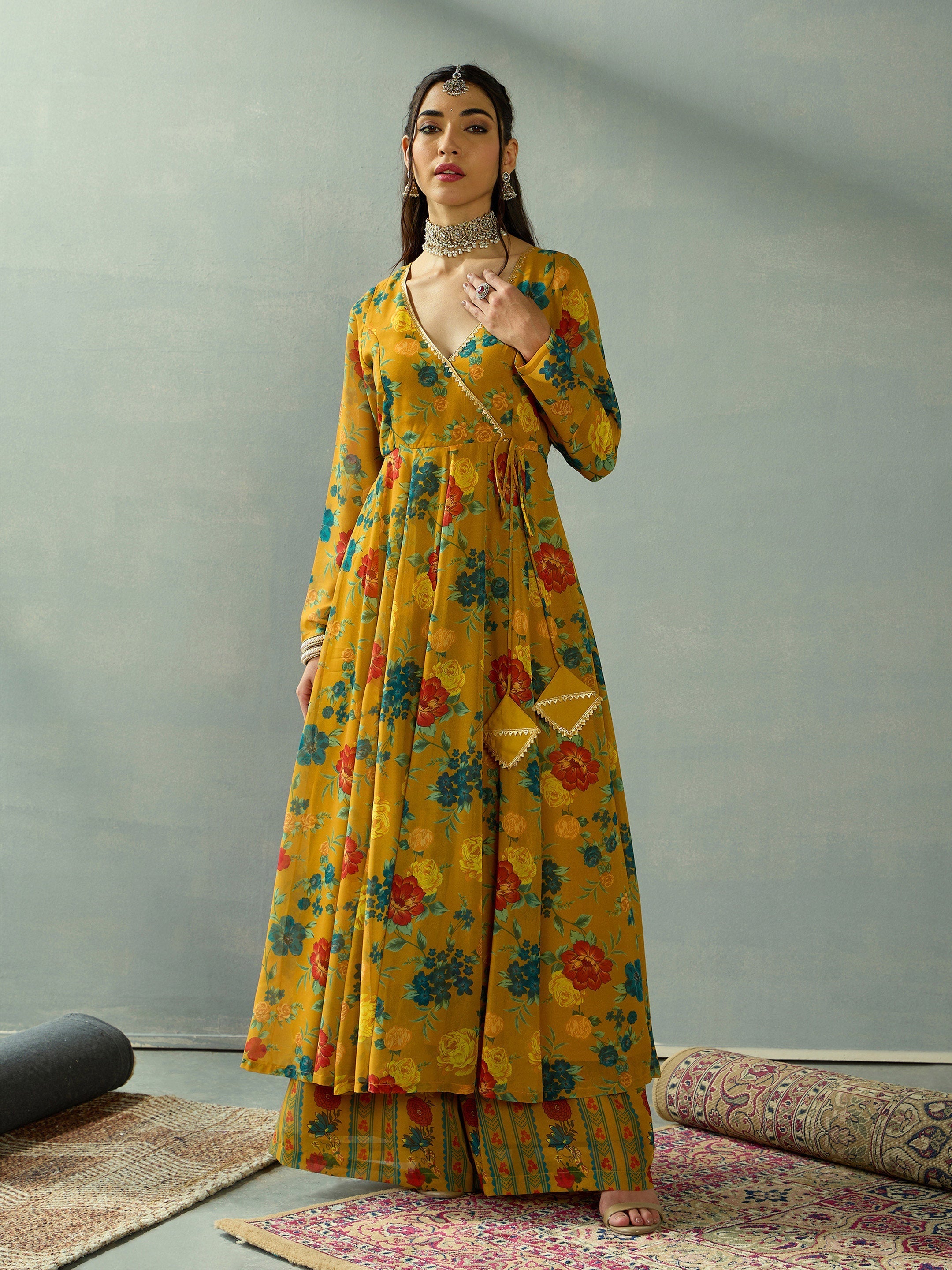 Women's Mustard Floral Co-Ord Set