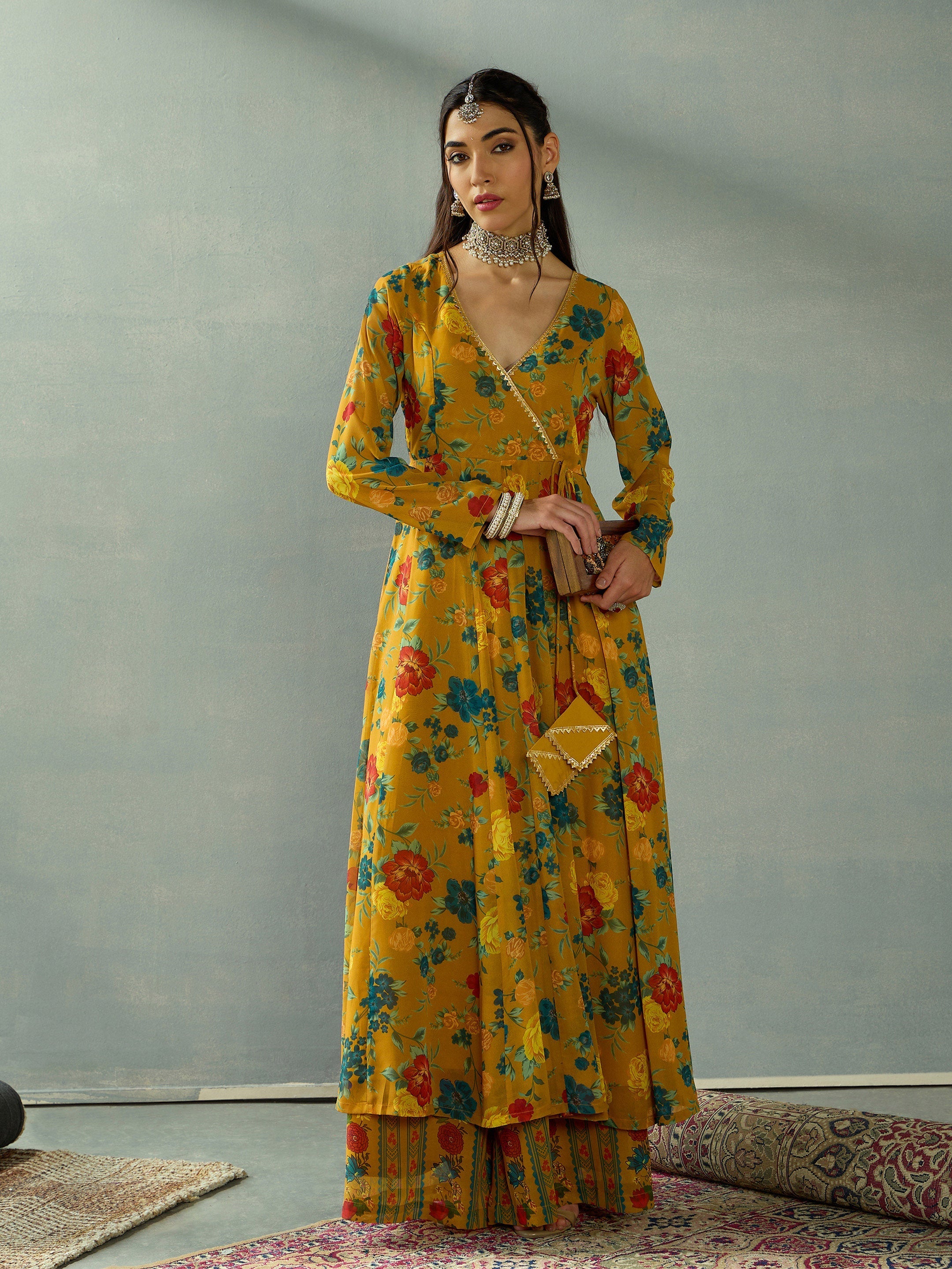 Women's Mustard Floral Co-Ord Set - Sassafras