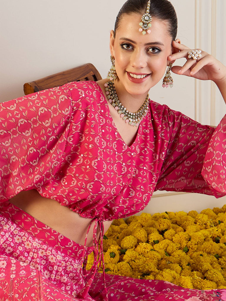 Women's Pink Floral Top
