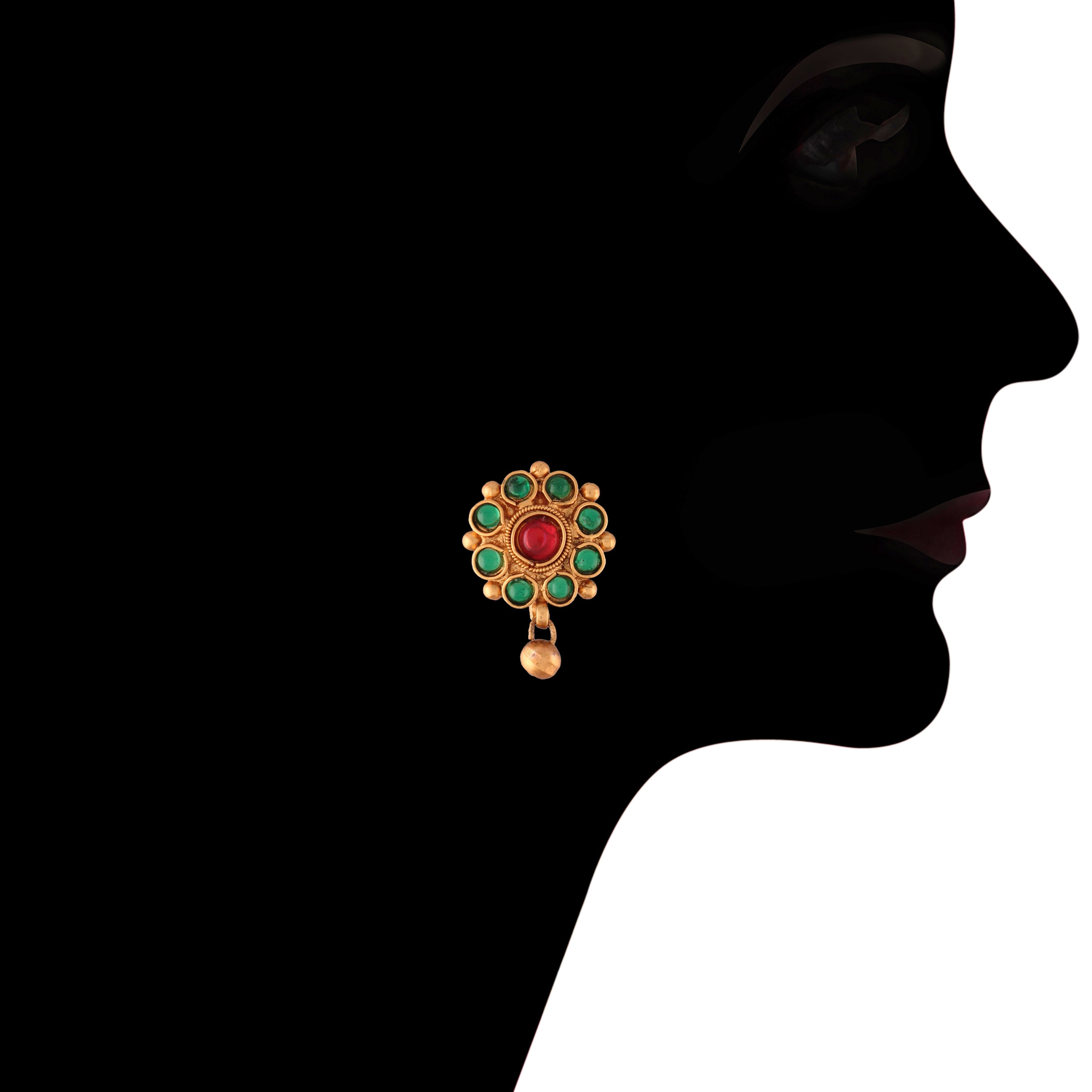 Women's 18K Gold Plated Traditional South Indian Style Necklace